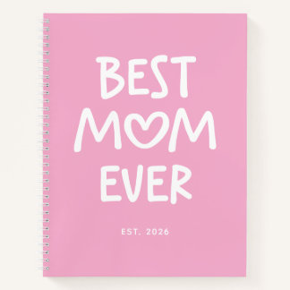 Carnet Cœur Fantaisiste Rose et Blanc Meilleure Maman de 