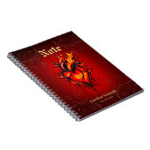 Carnet Coeur flamboyant. (Côté Droit)