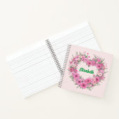 Carnet Coeur floral rose personnalisé (Intérieur)