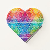 Carnet Coeur géométrique Motif arc en ciel (Dos)