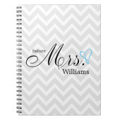 Carnet Coeur griffonné bleu-clair future Mme Wedding (Devant)