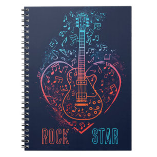 Carnet Coeur guitare