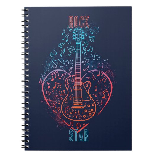 Carnet Coeur guitare (Devant)