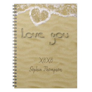 Carnet Coeur "Love you" écrit dans Sable