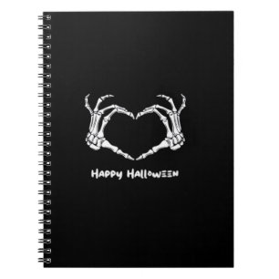 Carnet Coeur main squelette éffrayant avec "Happy Hallowe