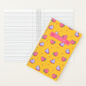 Carnet Coeur mignon et Motif à point Polka Jaune rétro (À l'intérieur)
