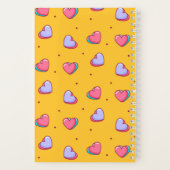 Carnet Coeur mignon et Motif à point Polka Jaune rétro (Verso)
