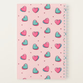Carnet Coeur mignon et Poka Motif rose rétro doux (Verso)
