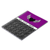 Carnet Coeur noir, ailes blanches (Côté gauche)