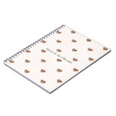 Carnet Cœur Pailleté Sucre Brun Rose (Côté gauche)