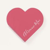 Carnet Coeur personnalisé Rose rose simple et élégant (Devant)