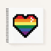 Carnet Coeur Rainbow Pixel (Devant)