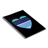 Carnet Coeur rayé bleu (Côté Droit)
