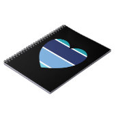 Carnet Coeur rayé bleu (Côté gauche)