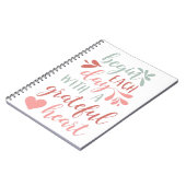 Carnet Coeur reconnaissant | Citation de typographie lett (Côté gauche)