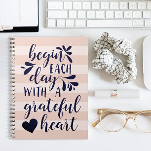 Carnet Coeur reconnaissant Citation de typographie lett