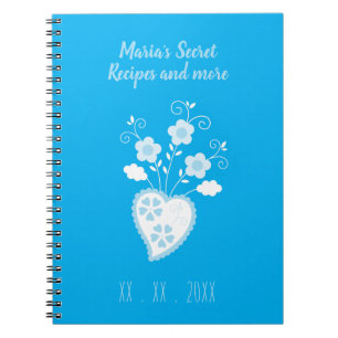 Carnet Coeur romantique bleu portugais