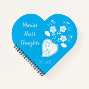 Carnet Coeur romantique bleu portugais