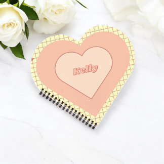 Carnet Coeur rose À damiers Motif Saint Valentin