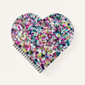 Carnet Coeur rose arc-en-ciel Faux Sequin Sparkles (Devant)