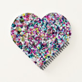 Carnet Coeur rose arc-en-ciel Faux Sequin Sparkles (Dos)