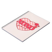 Carnet Coeur rose Xoxo Hugs et baisers (Côté gauche)