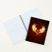 Carnet Coeur rouge avec ailes d'or (Intérieur)