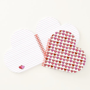 Carnet Coeur rouge rose Sucre Cookie Saint Valentin Amour