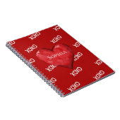 Carnet Coeur rouge XOXO (Côté Droit)