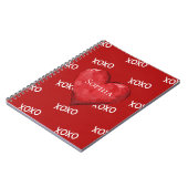 Carnet Coeur rouge XOXO (Côté gauche)