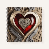 Carnet Coeur Steampunk - Amour mécanique complexe (Devant)