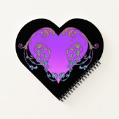 Carnet Coeur violet élégant et romantique avec de la pros (Dos)