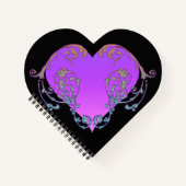 Carnet Coeur violet élégant et romantique avec de la pros (Devant)