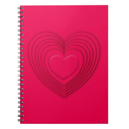 Carnet Coeurs 3d à couche - rouge rose (Devant)