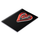 Carnet Coeurs 3D rouges (Côté gauche)