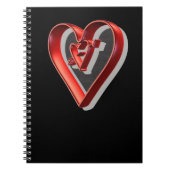 Carnet Coeurs 3D rouges (Devant)