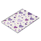 Carnet Cœurs aquarelle violet royal (Côté gauche)