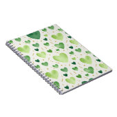 Carnet Cœurs aquarelles verts frais (Côté Droit)