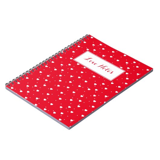 Carnet Coeurs blancs et rouges (Côté gauche)