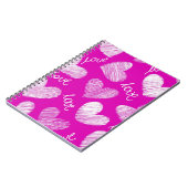 Carnet Coeurs Blancs Rose mignon avec script d'amour (Côté gauche)