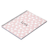Carnet Cœurs blancs roses féminins   (Côté gauche)