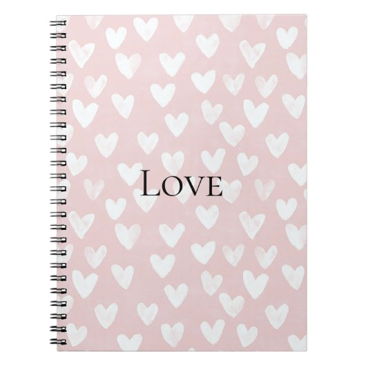 Carnet Cœurs blancs roses féminins   (Devant)
