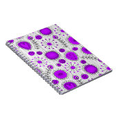 Carnet Coeurs blancs violet blanc Whimsical et fleurs flo (Côté Droit)