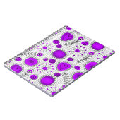 Carnet Coeurs blancs violet blanc Whimsical et fleurs flo (Côté gauche)