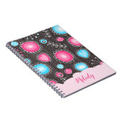 Carnet Coeurs bleu rose blanc et nom floral des fleurs (Côté Droit)