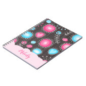 Carnet Coeurs bleu rose blanc et nom floral des fleurs (Côté gauche)