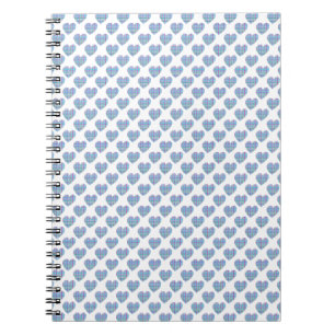 Carnet Coeurs bleus sur blanc