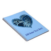 Carnet Coeurs bleus sur le griffonnage du feu (Côté Droit)
