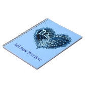 Carnet Coeurs bleus sur le griffonnage du feu (Côté gauche)