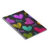 Carnet Coeurs Bleus Vibrants avec script d'amour (Côté Droit)